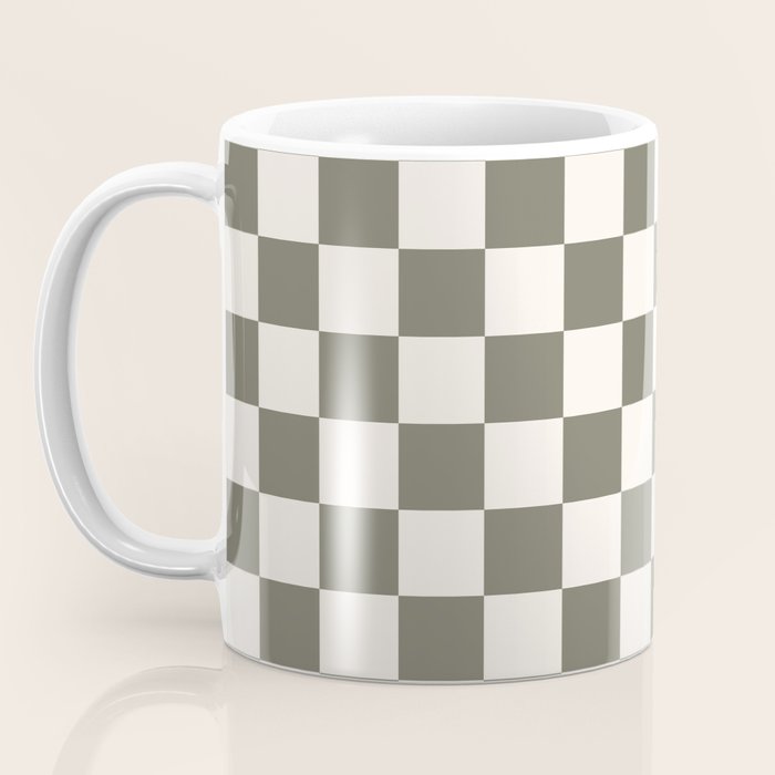 Checkerboard - Olive Green Coffee Mug Gallery Image 3
