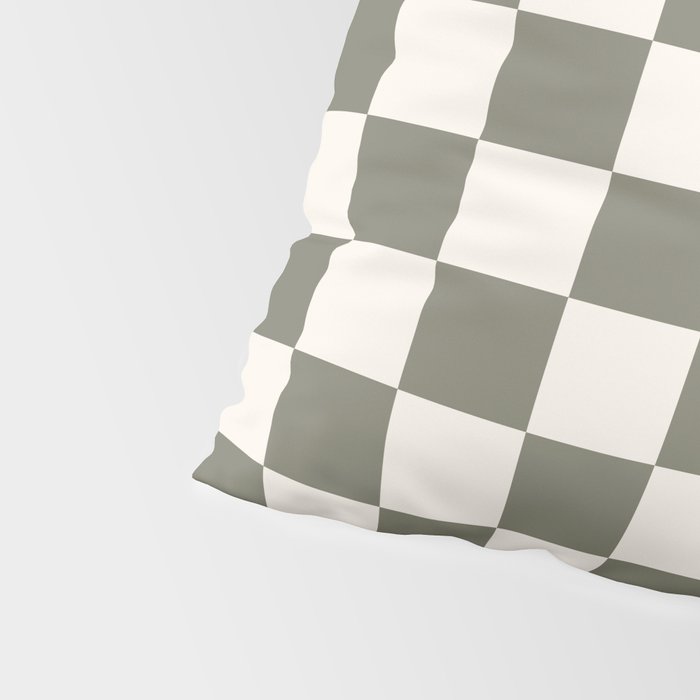 Checkerboard - Olive Green Pillow Sham Gallery Image 4