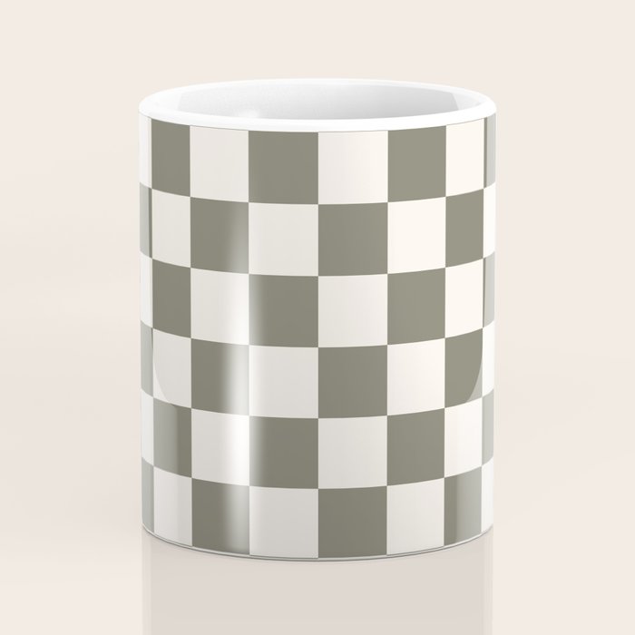 Checkerboard - Olive Green Coffee Mug Gallery Image 4