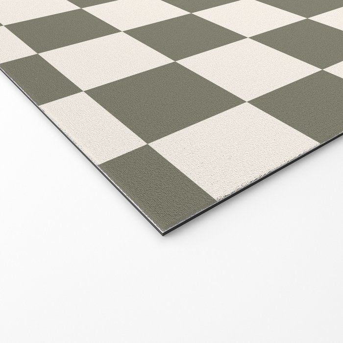 Checkerboard - Olive Green Welcome Mat Gallery Image 2