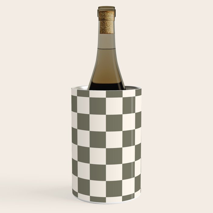 Checkerboard - Olive Green Wine Chiller Gallery Image 1