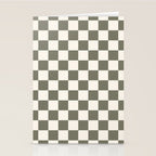 Checkerboard - Olive Green Stationery Card Gallery Image 2