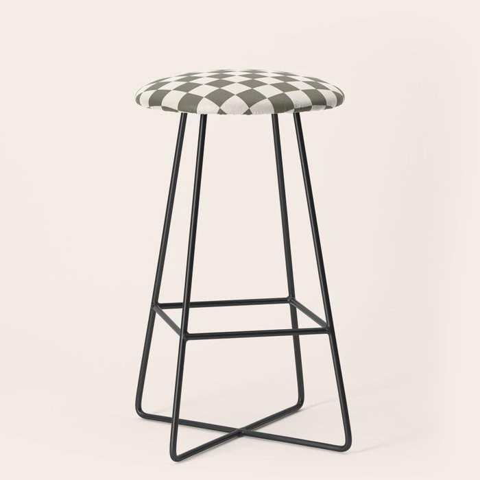 Checkerboard - Olive Green Stool Gallery Image 1