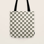 Checkerboard - Olive Green Tote Bag Gallery Image 1
