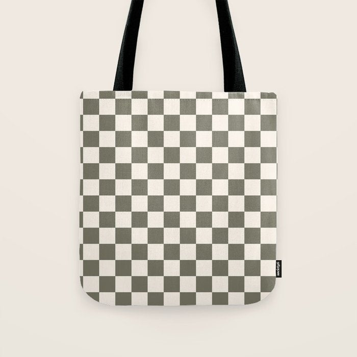 Checkerboard - Olive Green Tote Bag Gallery Image 1