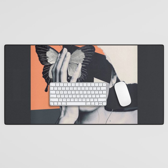 collage art / butterfly Desk Mat Gallery Image 1