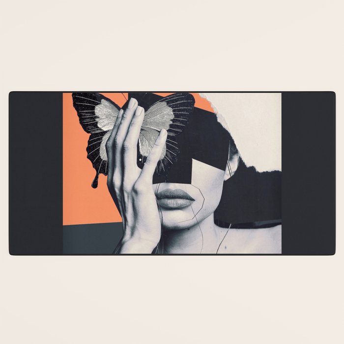 collage art / butterfly Desk Mat Gallery Image 3