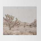 Pale Desert #4 - Joshua Tree Cactus, Nature Art, Landscape Photography Throw Blanket Gallery Image 2