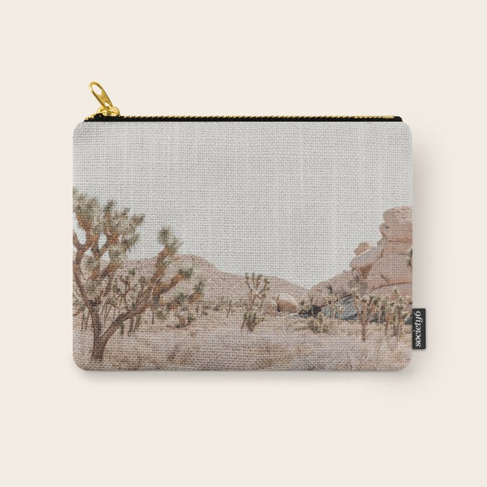 Pale Desert #4 - Joshua Tree Cactus, Nature Art, Landscape Photography Carry All Pouch Gallery Image 1