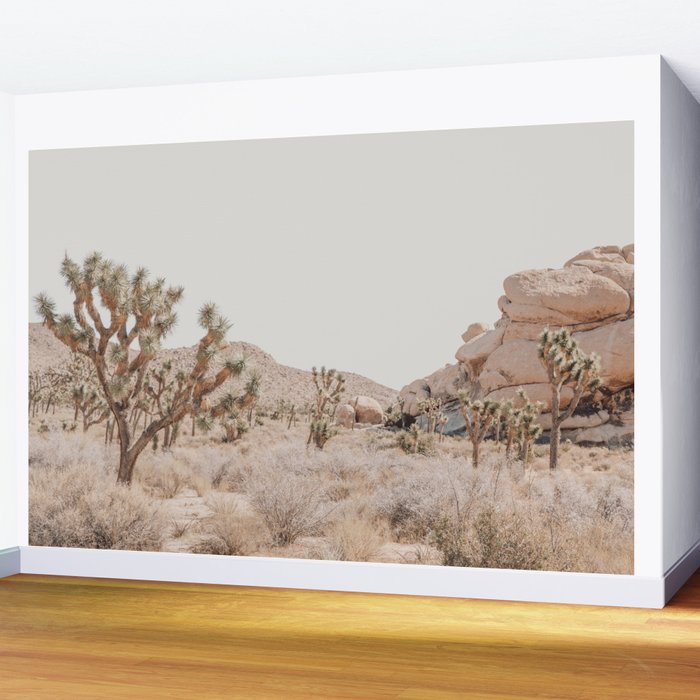 Pale Desert #4 - Joshua Tree Cactus, Nature Art, Landscape Photography Wall Mural Gallery Image 2