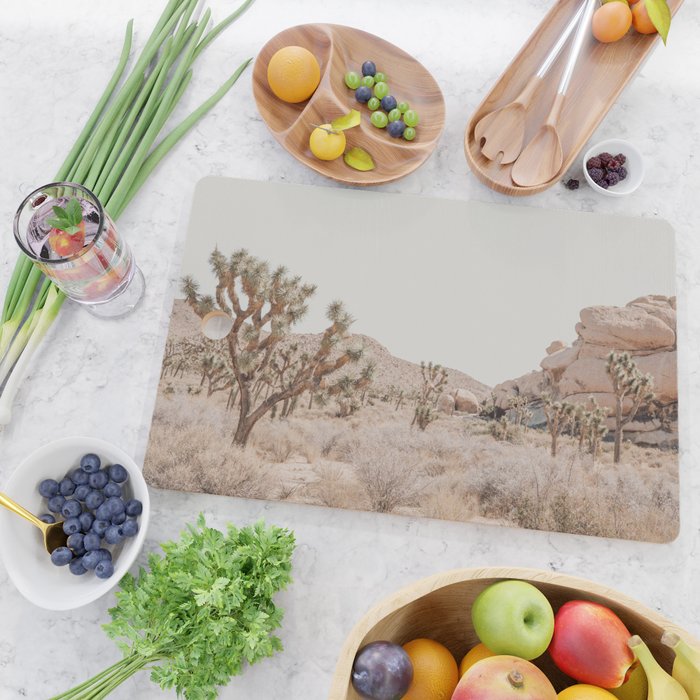 Pale Desert #4 - Joshua Tree Cactus, Nature Art, Landscape Photography Cutting Board Gallery Image 2