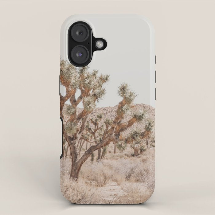 Pale Desert #4 - Joshua Tree Cactus, Nature Art, Landscape Photography iPhone Case Gallery Image 1