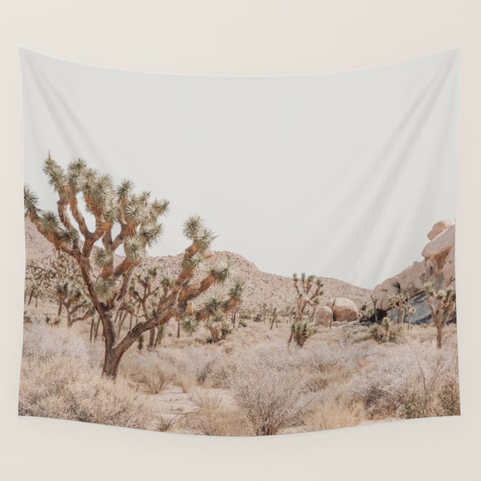 Pale Desert #4 - Joshua Tree Cactus, Nature Art, Landscape Photography Wall Tapestry Gallery Image 4