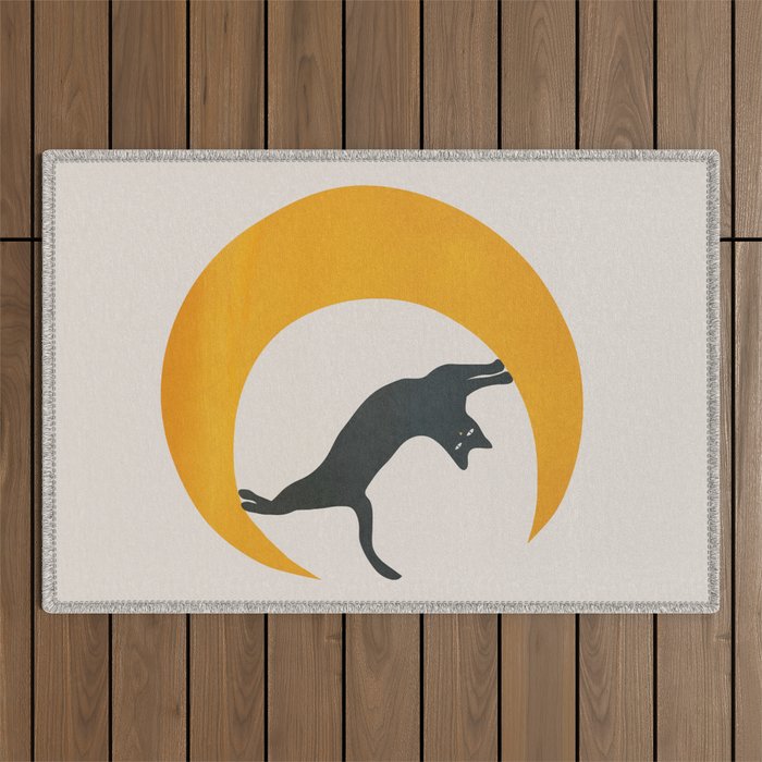 Moon and Cat Outdoor Rug Gallery Image 1