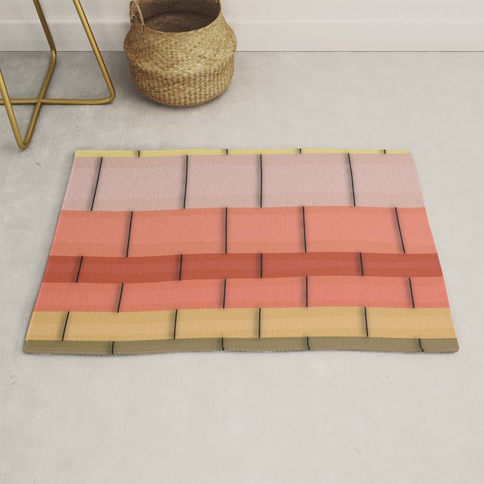 Colorful Tiles In Lines Rug