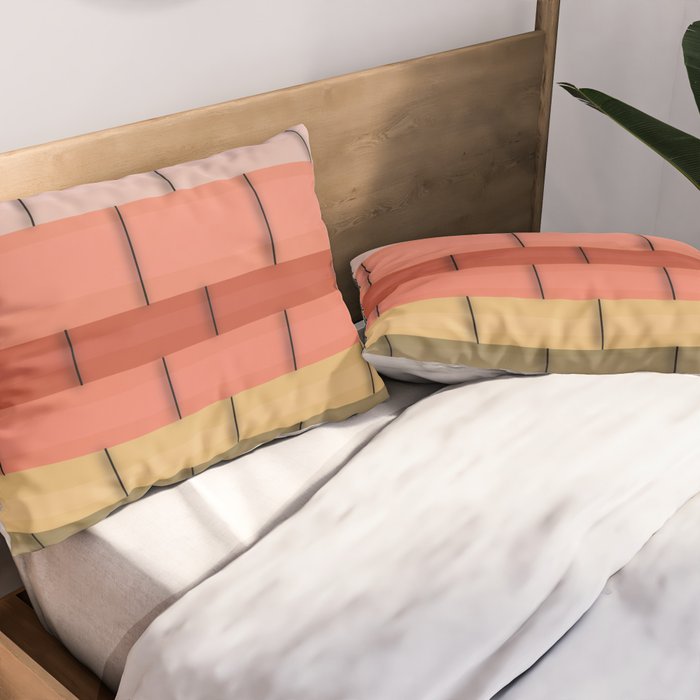 Colorful Tiles In Lines Pillow Sham Gallery Image 2