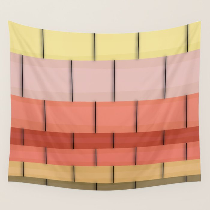 Colorful Tiles In Lines Wall Tapestry Gallery Image 4