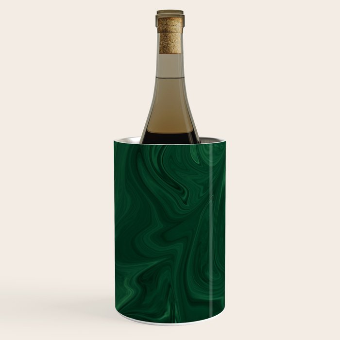 Modern Cotemporary Emerald Green Abstract Wine Chiller Gallery Image 1