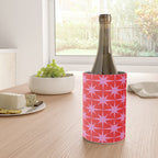 Retro Christmas Atomic Stars Mid Century Modern Pattern in Preppy Pink and Red Wine Chiller Gallery Image 4