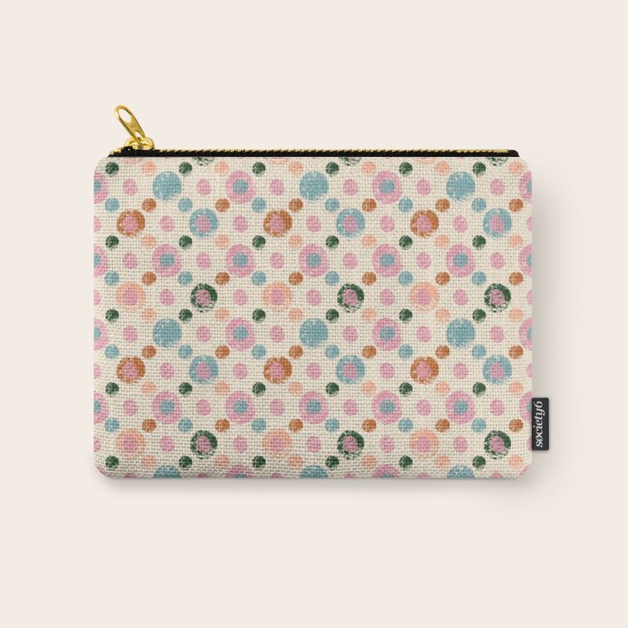 Small Pastel Color Polka Dot Pattern Carry All Pouch Gallery Image 1