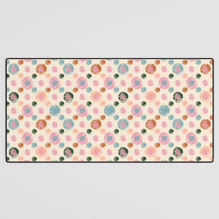 Small Pastel Color Polka Dot Pattern Desk Mat Gallery Image 3
