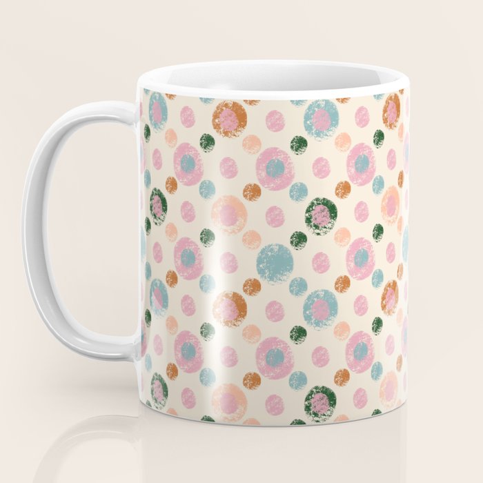 Small Pastel Color Polka Dot Pattern Coffee Mug Gallery Image 3