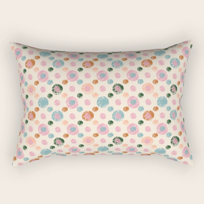 Small Pastel Color Polka Dot Pattern Rectangular Pillow Gallery Image 1