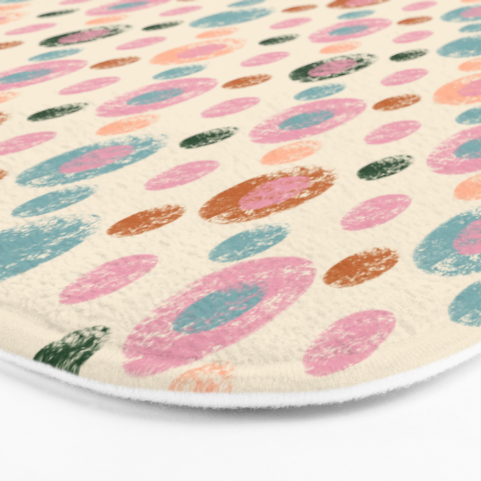 Small Pastel Color Polka Dot Pattern Bath Mat Gallery Image 3