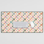 Small Pastel Color Polka Dot Pattern Desk Mat Gallery Image 1