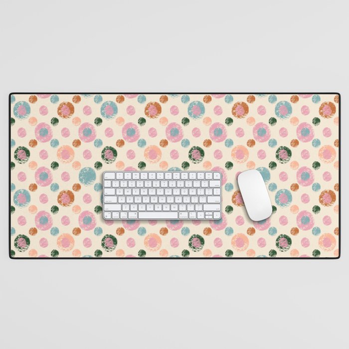 Small Pastel Color Polka Dot Pattern Desk Mat Gallery Image 1