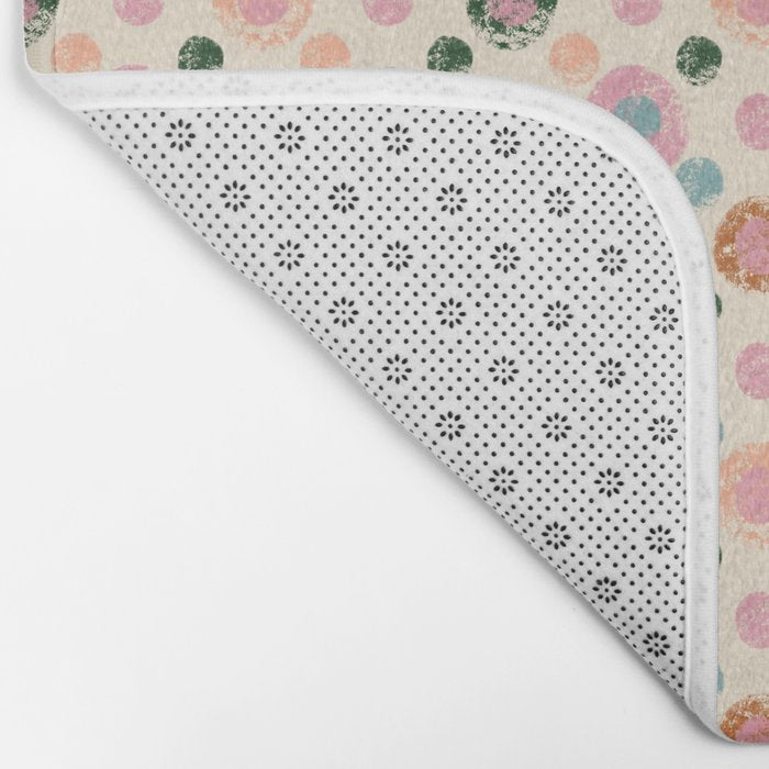 Small Pastel Color Polka Dot Pattern Bath Mat Gallery Image 2