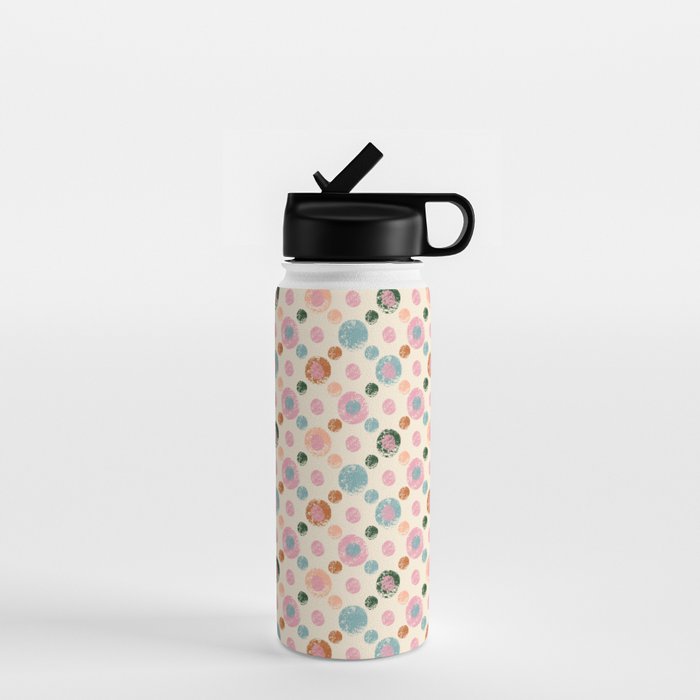 Small Pastel Color Polka Dot Pattern Water Bottle Gallery Image 1
