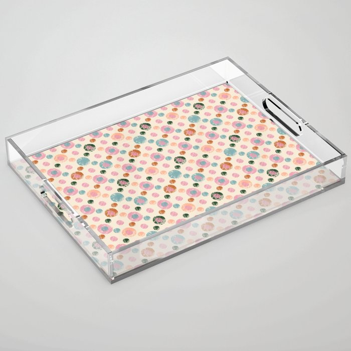 Small Pastel Color Polka Dot Pattern Acrylic Tray Gallery Image 1