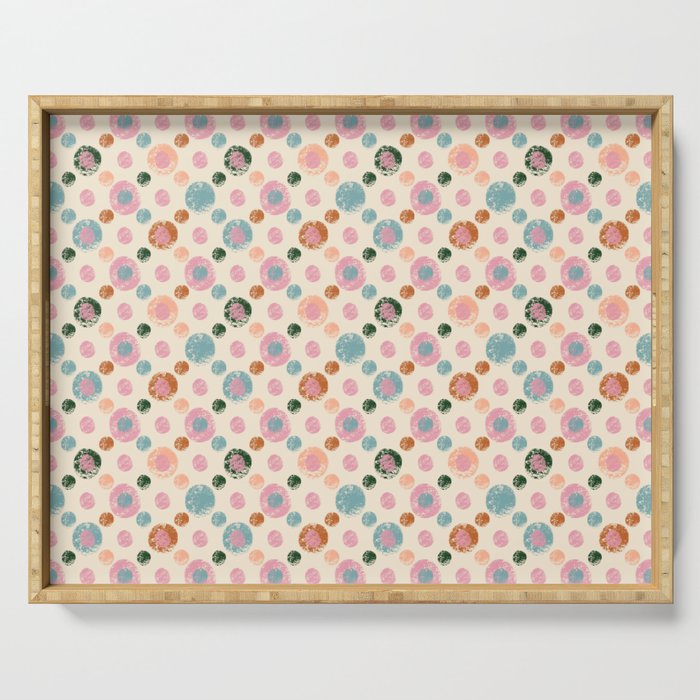 Small Pastel Color Polka Dot Pattern Serving Tray Gallery Image 1
