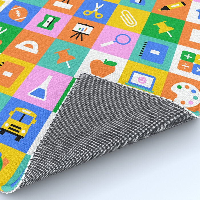 Fun colorful back to school mosaic pattern Rug Gallery Image 4