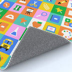 Fun colorful back to school mosaic pattern Rug Gallery Image 4