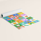 Fun colorful back to school mosaic pattern Yoga Mat Gallery Image 2
