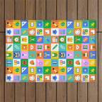 Fun colorful back to school mosaic pattern Outdoor Rug Gallery Image 1