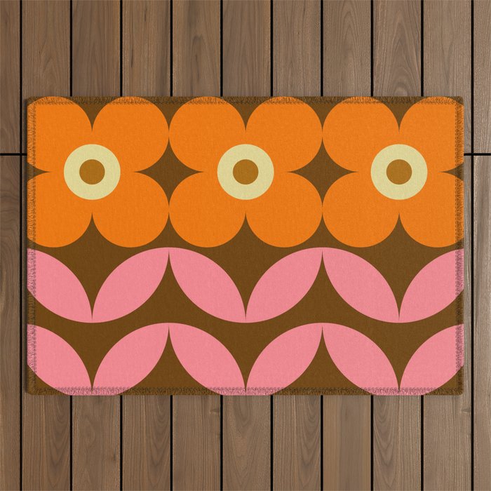 Retro Flower 10A Outdoor Rug Gallery Image 1