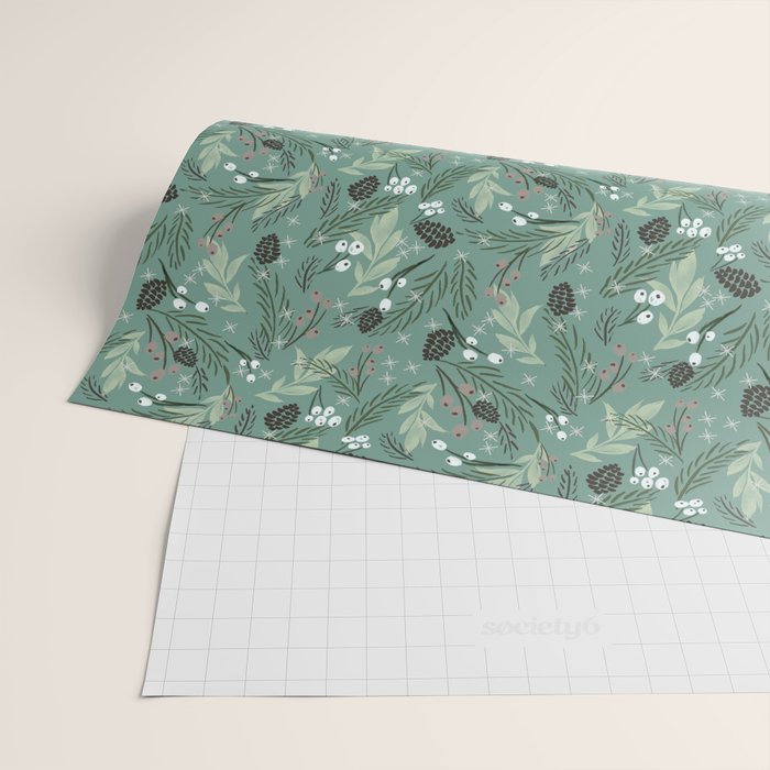Christmas Foliage  - Pine Wrapping Paper Gallery Image 2