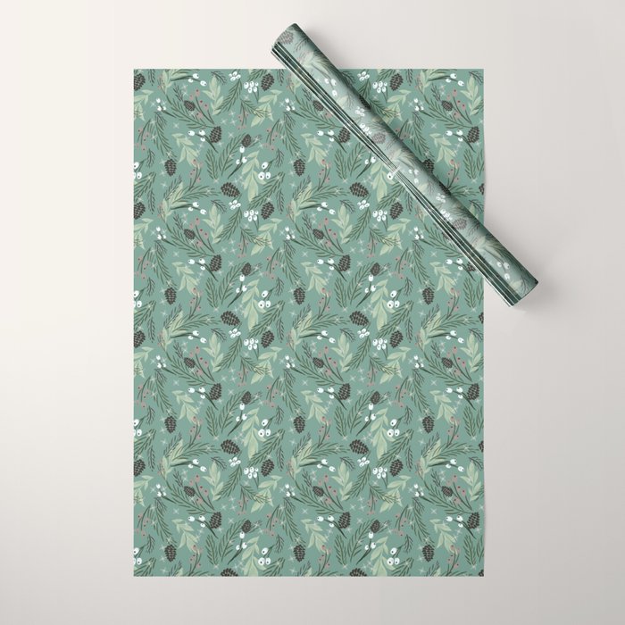 Christmas Foliage  - Pine Wrapping Paper Gallery Image 1