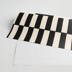Long Blocks Vertical Horizontal Geometric Minimalist Pattern in Black and Almond Cream Wrapping Paper Gallery Image 2
