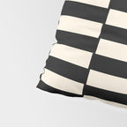 Long Blocks Vertical Horizontal Geometric Minimalist Pattern in Black and Almond Cream Pillow Sham Gallery Image 4