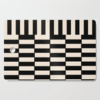 Long Blocks Vertical Horizontal Geometric Minimalist Pattern in Black and Almond Cream Cutting Board Gallery Image 1