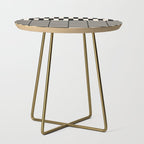 Long Blocks Vertical Horizontal Geometric Minimalist Pattern in Black and Almond Cream Side Table Gallery Image 1