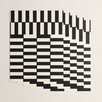 Long Blocks Vertical Horizontal Geometric Minimalist Pattern in Black and Almond Cream Wrapping Paper Gallery Image 3