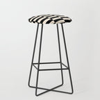 Long Blocks Vertical Horizontal Geometric Minimalist Pattern in Black and Almond Cream Stool Gallery Image 1