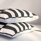Long Blocks Vertical Horizontal Geometric Minimalist Pattern in Black and Almond Cream Pillow Sham Gallery Image 3