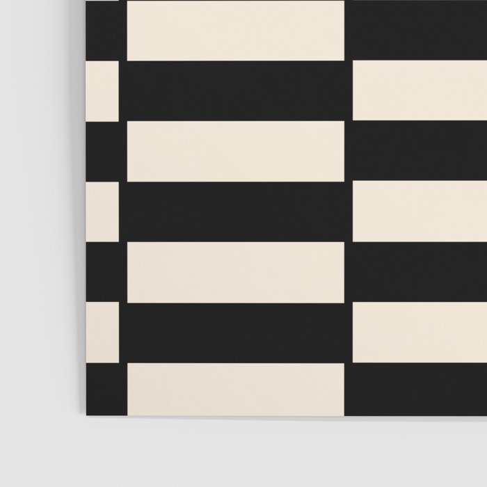 Long Blocks Vertical Horizontal Geometric Minimalist Pattern in Black and Almond Cream Poster Gallery Image 3
