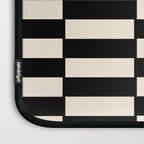 Long Blocks Vertical Horizontal Geometric Minimalist Pattern in Black and Almond Cream Laptop Sleeve Gallery Image 3
